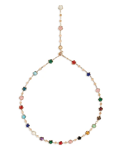 Pasquale Bruni 18K Rose Gold Figlia dei Fiori Multi Stone Flower Lariat Necklace, 18.5
