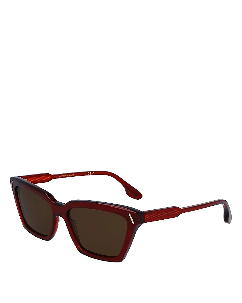 Victoria Beckham Guilloche Geometric Sunglasses, 57mm