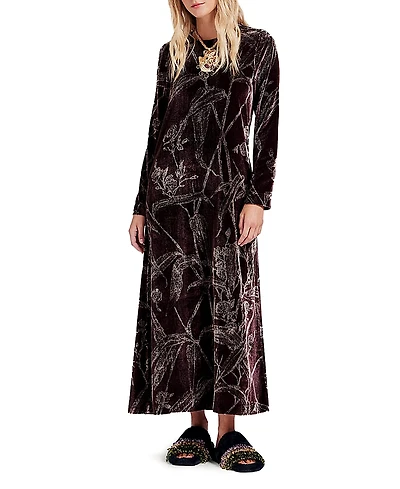 La Doublej Long Sleeve Swing Dress Bamboo Burgundy