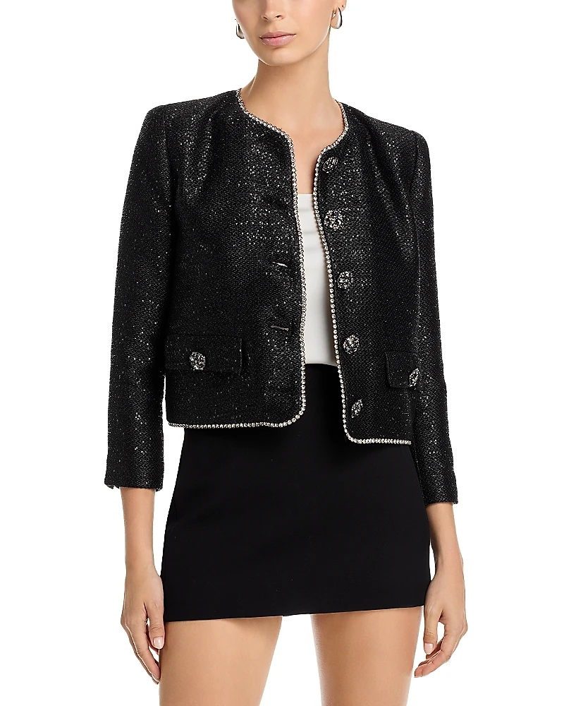 L'Agence Zell Crystal Trim Jacket
