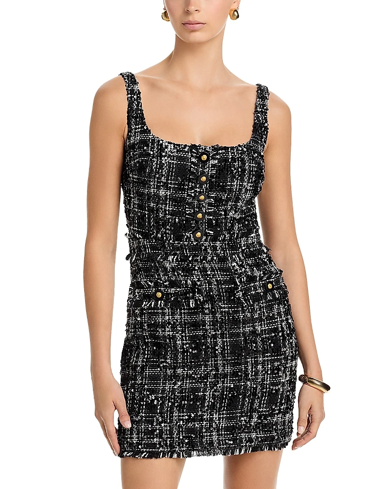 L'Agence Valli Square Neck Mini Dress