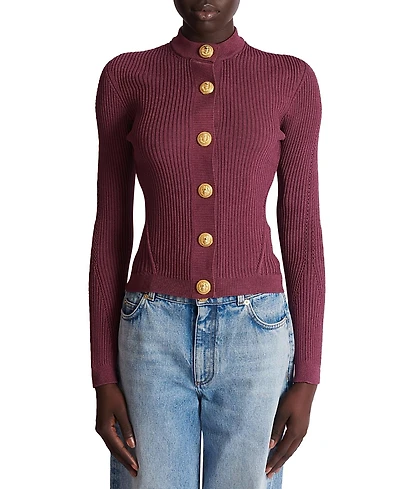 Balmain Fine Knit Cardigan with Buttons