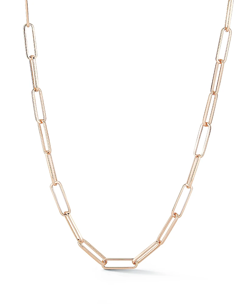 Walters Faith 18K Rose Gold Saxon Paperclip Link Chain Necklace, 18