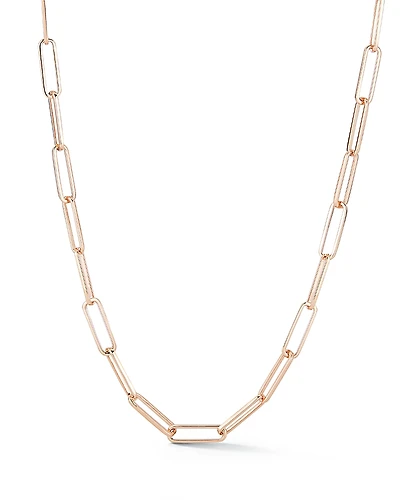 Walters Faith 18K Rose Gold Saxon Paperclip Link Chain Necklace, 18