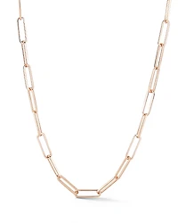 Walters Faith 18K Rose Gold Saxon Paperclip Link Chain Necklace, 18