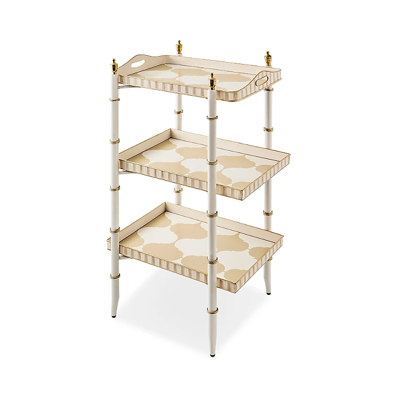 MacKenzie-Childs Mocha 3 Tier Tray Table