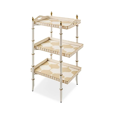 MacKenzie-Childs Mocha 3 Tier Tray Table