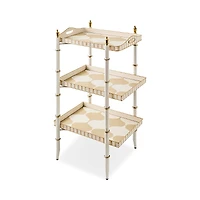 MacKenzie-Childs Mocha 3 Tier Tray Table