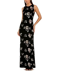 Mac Duggal Embellished Velvet High Neck Sleeveless Gown