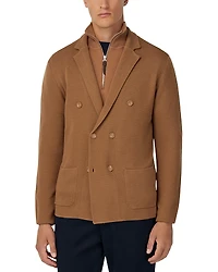 Boggi Milano Extra Fine Merino Wool Knitted Regular Fit Double Breasted Blazer - Exclusive