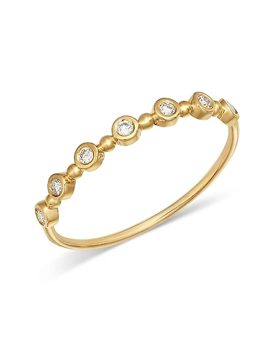 Zoe Chicco 14K Yellow Gold Bezel Diamonds Diamond Bead Ring