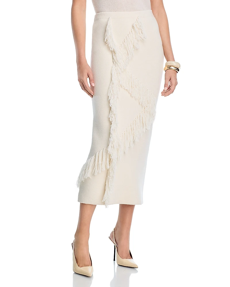 Derek Lam 10 Crosby Hestia Fringed Sweater Skirt