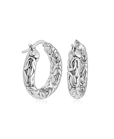 Oradina Sterling Silver Byzantine Artisan Hoops