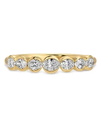 Ef Collection 14K Yellow Gold Ef Collection Diamond Oval Half Bezel Band