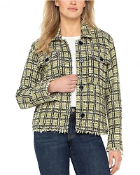 Liverpool Los Angeles Plaid Boucle Shirt Jacket