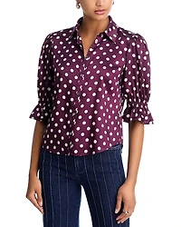 Cinq a Sept Camille Polka Dot Silk Blouse