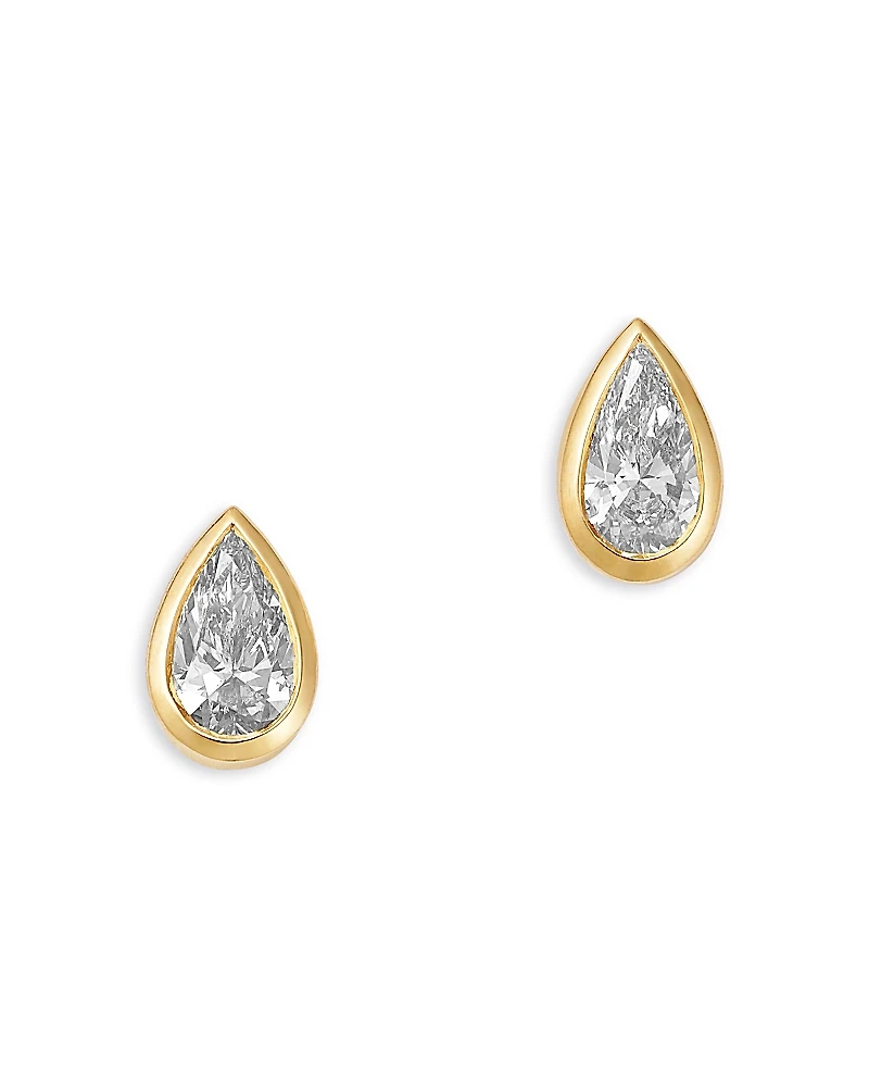 Bloomingdale's Fine Collection Luxe Collection Certified Lab Grown Diamond Pear Bezel Stud Earrings