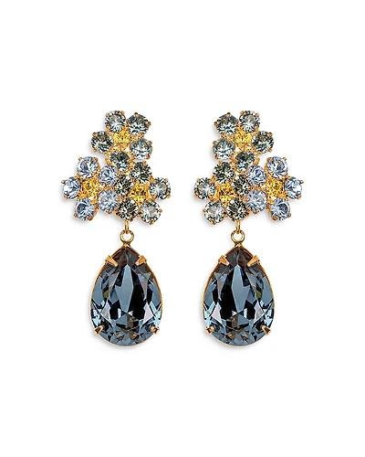 Jennifer Behr Lauretta Crystal Flower Drop Earrings