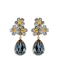 Jennifer Behr Lauretta Crystal Flower Drop Earrings