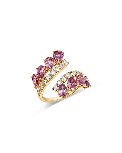 Bloomingdale's Fine Collection Pink Sapphire & Diamond Bypass Ring