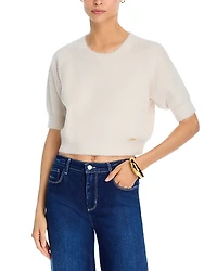 L'Agence Guinevere Cropped Crewneck Sweater