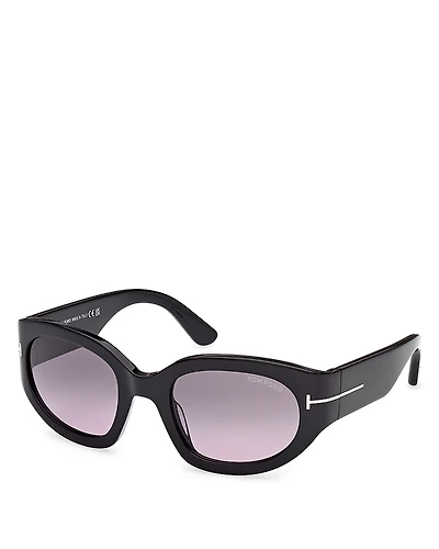 Tom Ford Rectangular Sunglasses, 53mm
