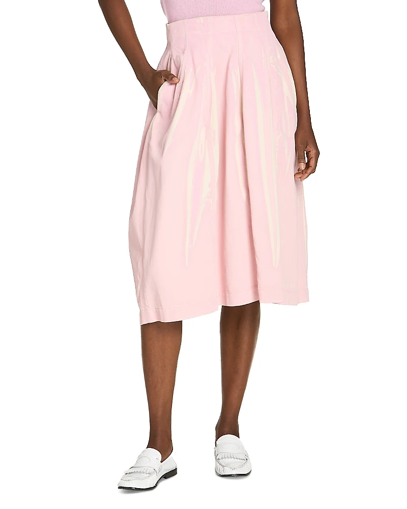 Marni Denim Printed Midi Skirt