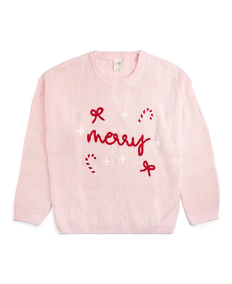Sweet Wink Women's Coquette Merry Christmas Knit Sweater