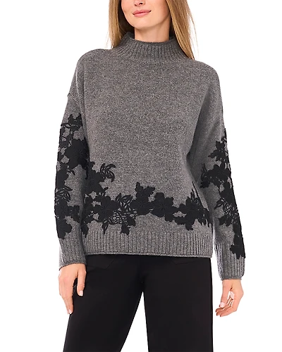 Vince Camuto Floral Applique Sweater