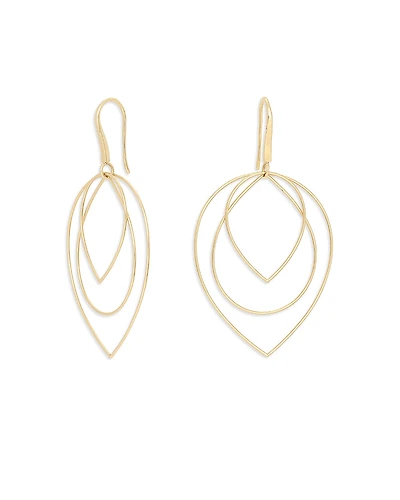 Lana Jewelry 14K Yellow Gold Three Tier Multi Shape Drop Earrings