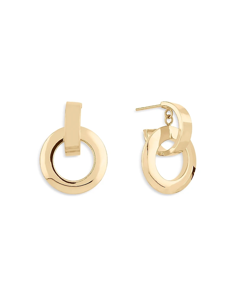 Lana Jewelry 14K Yellow Gold Open Circle Doorknocker Drop Earrings