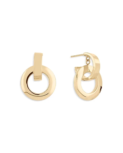 Lana Jewelry 14K Yellow Gold Open Circle Doorknocker Drop Earrings