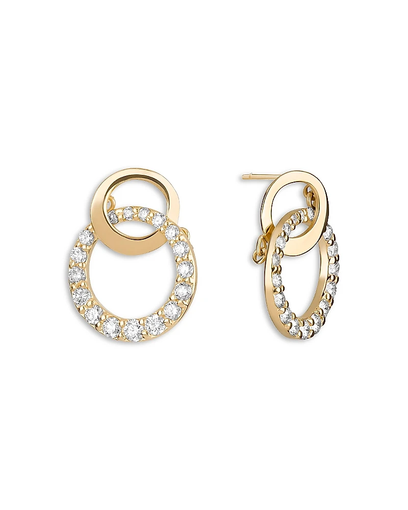 Lana Jewelry Diamond Double Circle Drop Earrings