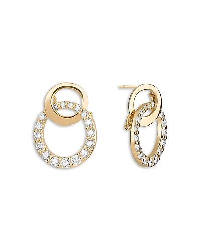 Lana Jewelry Diamond Double Circle Drop Earrings