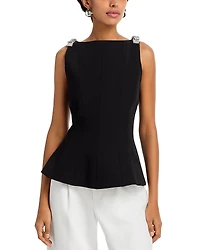 Milly Ruby Cady Crystal Bow Sleeveless Top