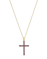 Bloomingdale's Fine Collection Amethyst Cross Pendant Necklace
