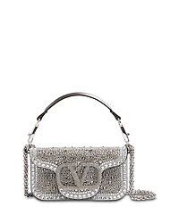 Valentino Garavani Small Loco VLogo Rhinestone Shoulder Bag