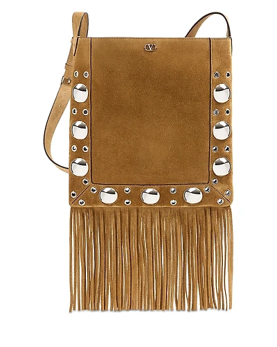 Valentino Garavani Nellcote Suede Fringe Convertible Shoulder Bag