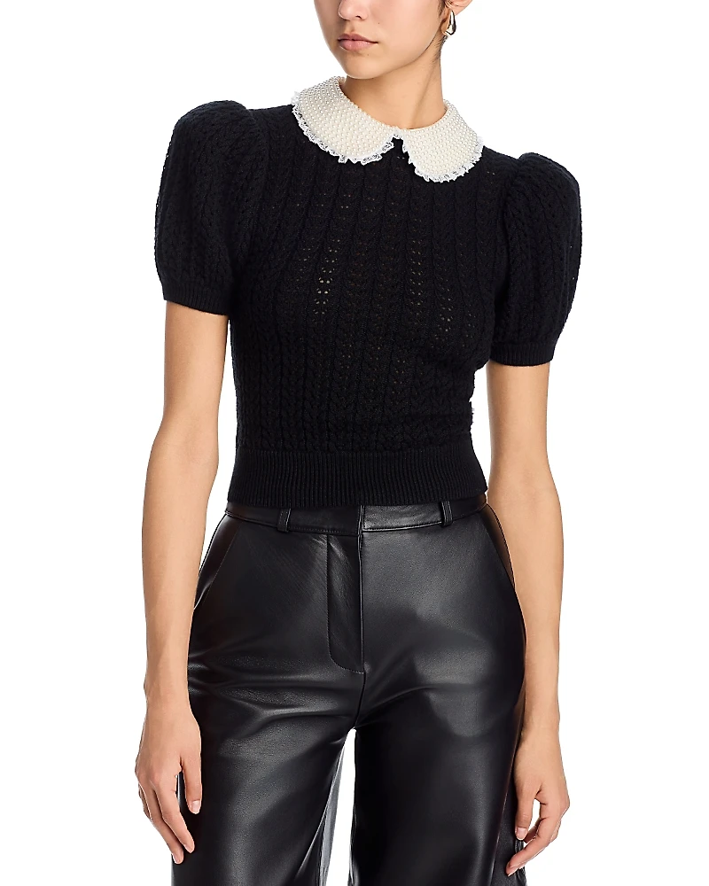 Alice and Olivia Chase Puff Sleeve Sweater