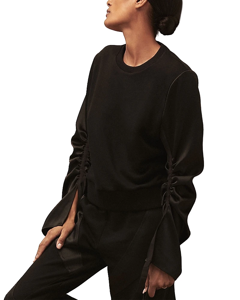 Reiss Plie Woven Mixed Sweat Top