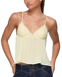 Edikted Rhian Lacey Pleated Babydoll Top