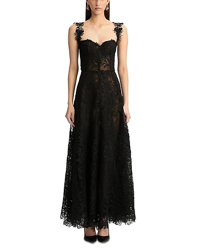 Oscar de la Renta Foxglove Lace Dress