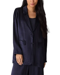 Eileen Fisher Crinkled Satin Blazer