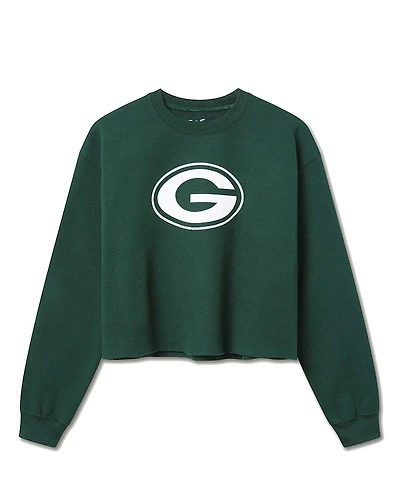 Junk Food Clothing Women's Nfl Green Bay Packers Bling Flea Market Crop Fleece