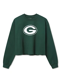 Junk Food Clothing Women's Nfl Green Bay Packers Bling Flea Market Crop Fleece