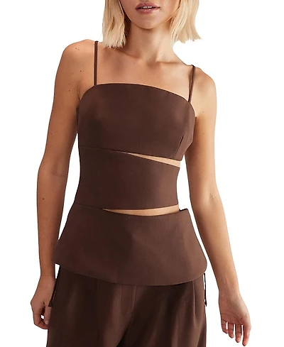 Nasty Gal Premium Tailored Cut Out Longline Top