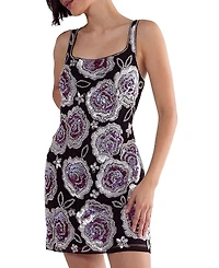 Nasty Gal Beaded Flower Sequin Mini Dress