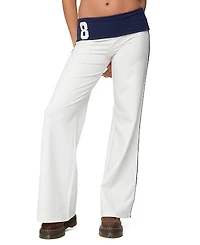 Edikted 8 Contrast Fold Over Wide Leg Pants