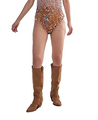 Nasty Gal Star Embellished Tassel Booty Shorts