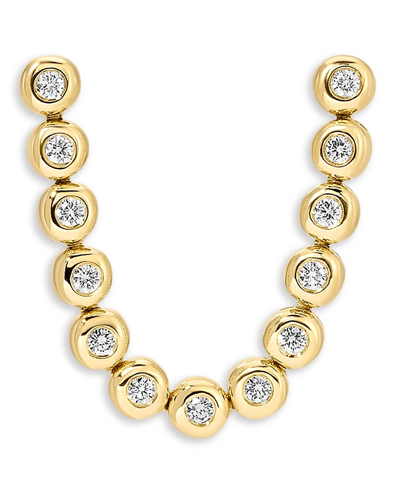 Ef Collection 14K Yellow Gold Diamond Pillow Set Double Studded Single Earring